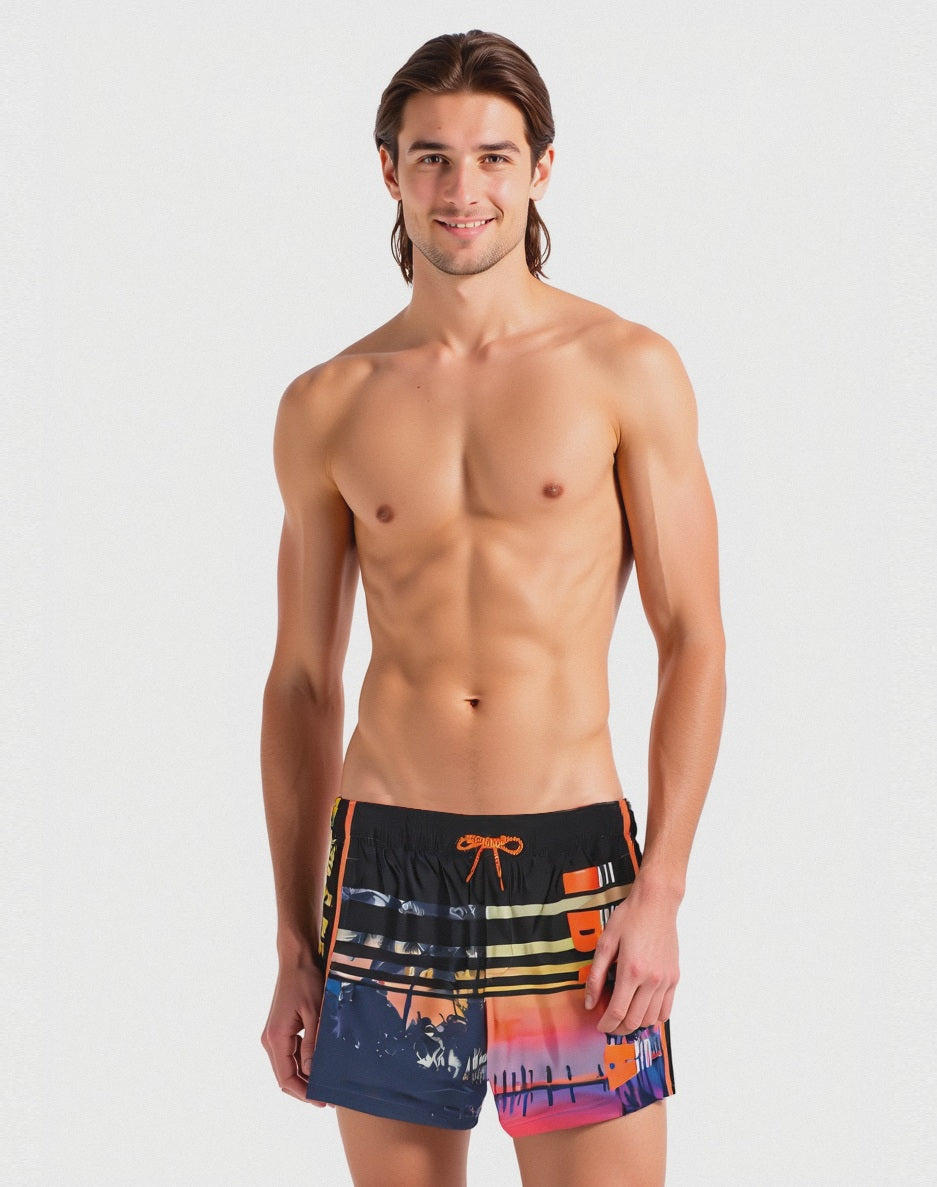 Costume mare con stampa da uomo - Arancio