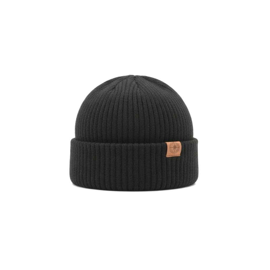 Ribbed cuffed beanie for men - Black