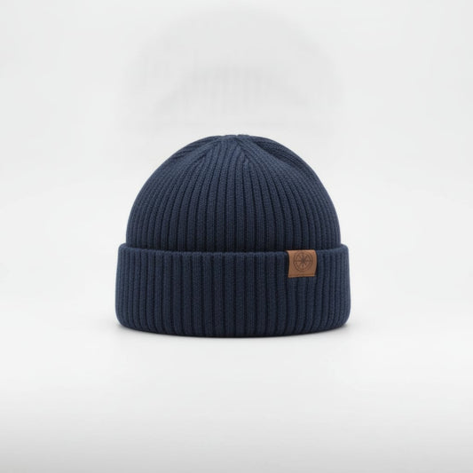 Ribbed cuffed beanie for men - Blue