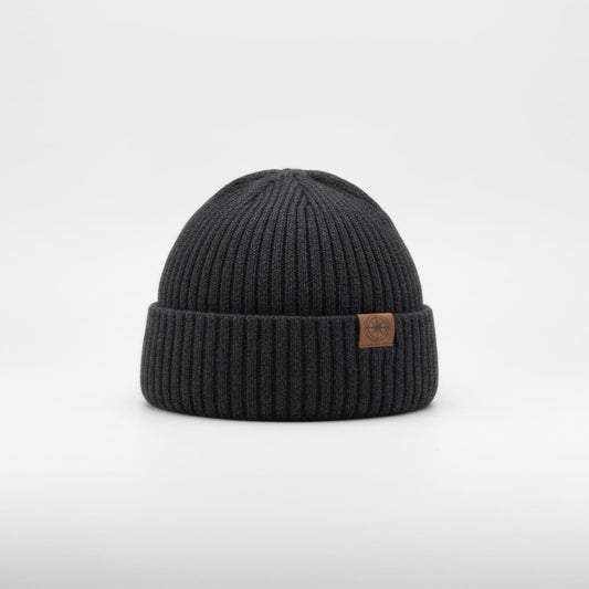 Ribbed cuffed beanie for men - Grey
