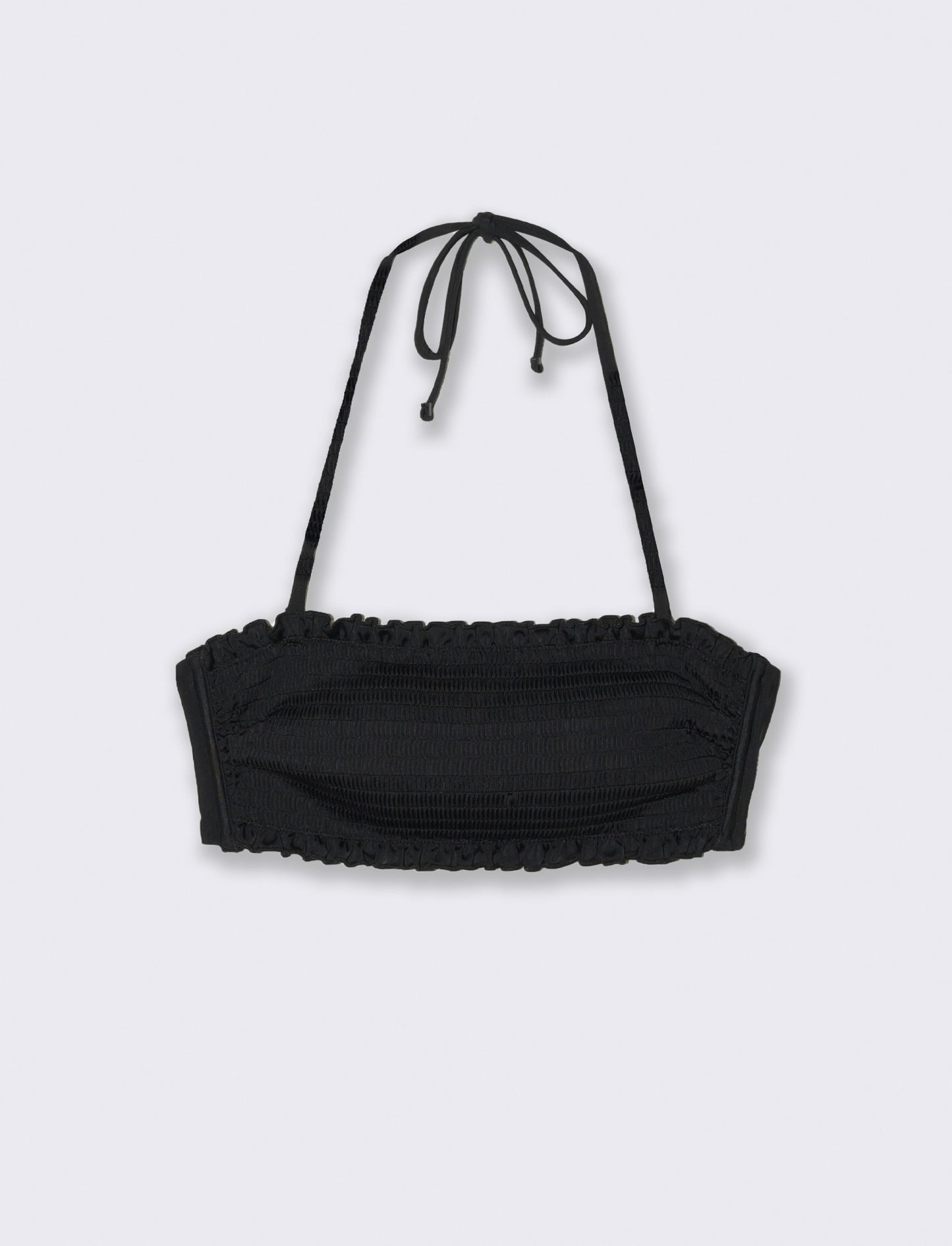 Reggiseno mare donna fascia regolabile punto smoke - Nero