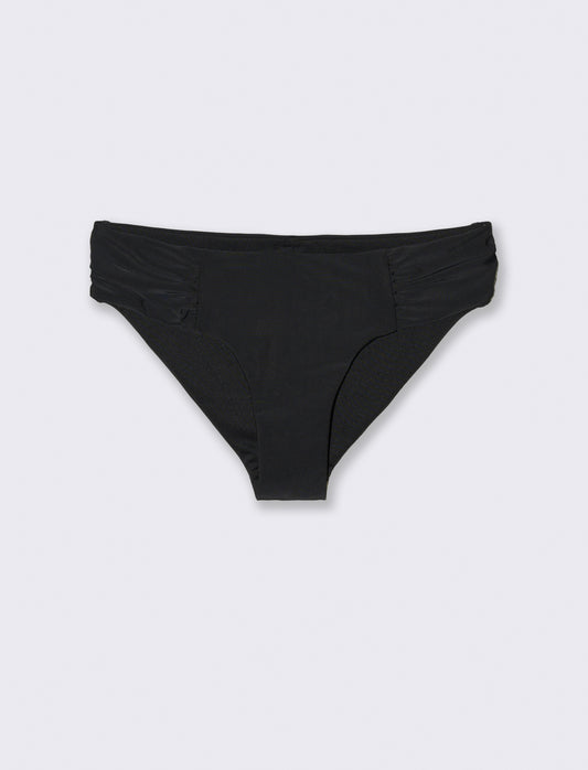 Slip mare donna vita alta con goffratura - Nero