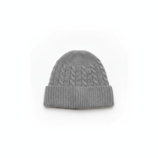 Cappello a coste con risvolto elegante - Grigio