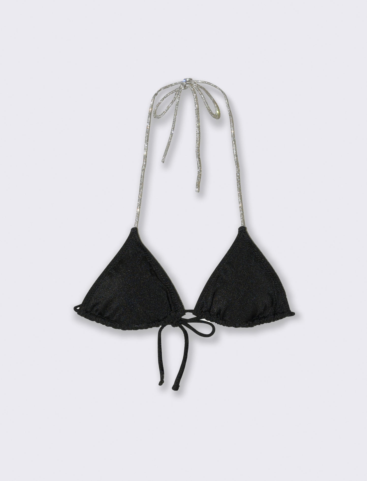 Reggiseno mare donna triangolo con laccetto in strass - Nero
