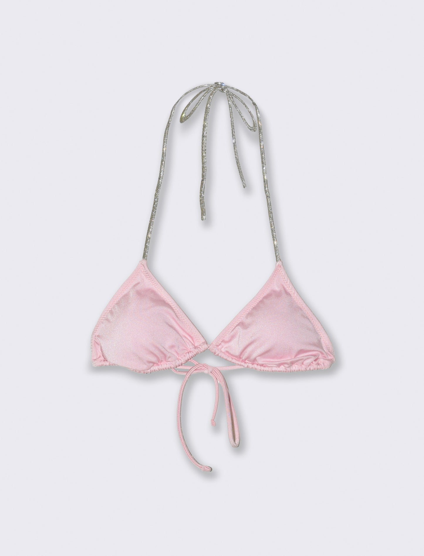 Reggiseno mare donna triangolo con laccetto in strass - Rosa