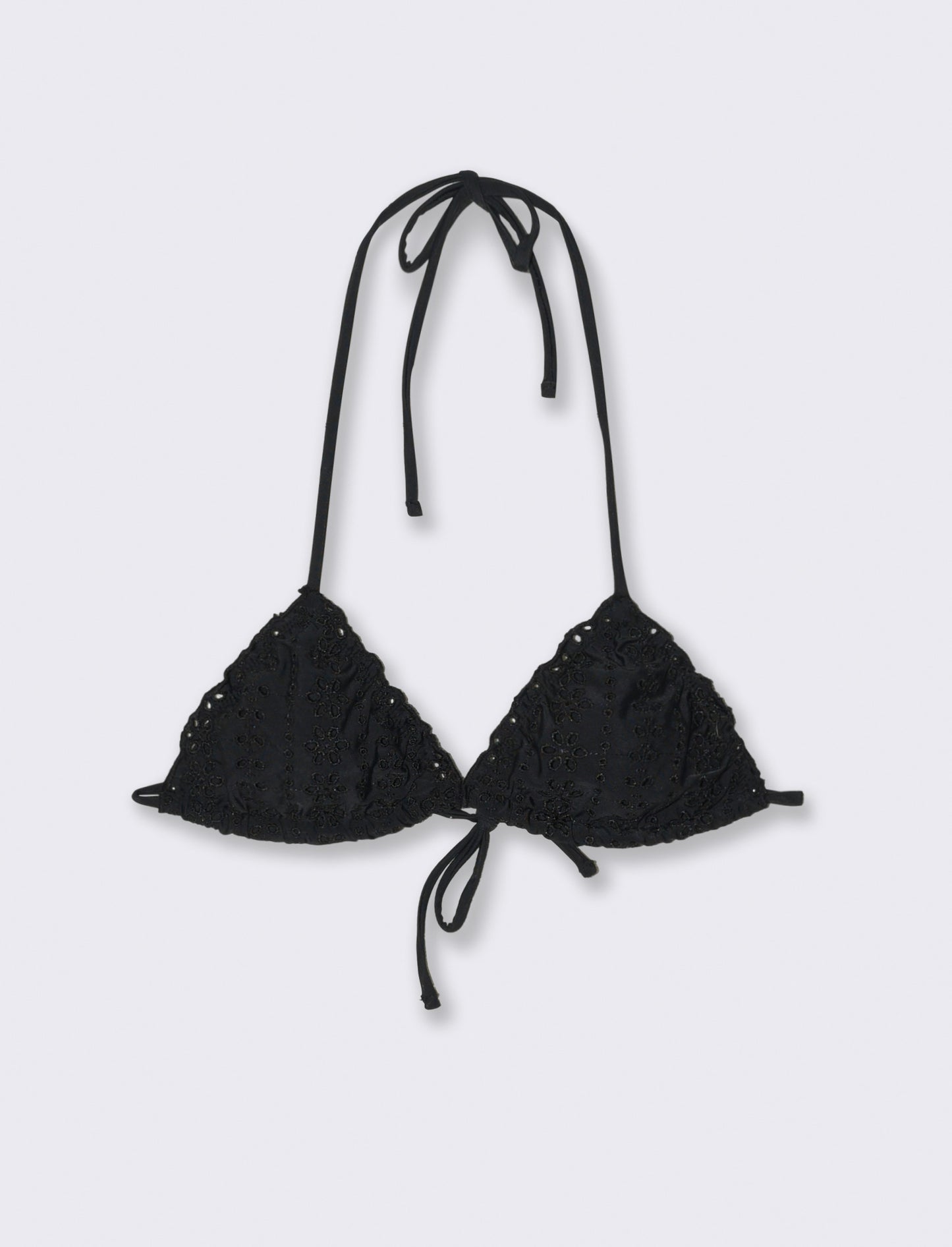Reggiseno mare donna triangolo pizzo san gallo - Nero