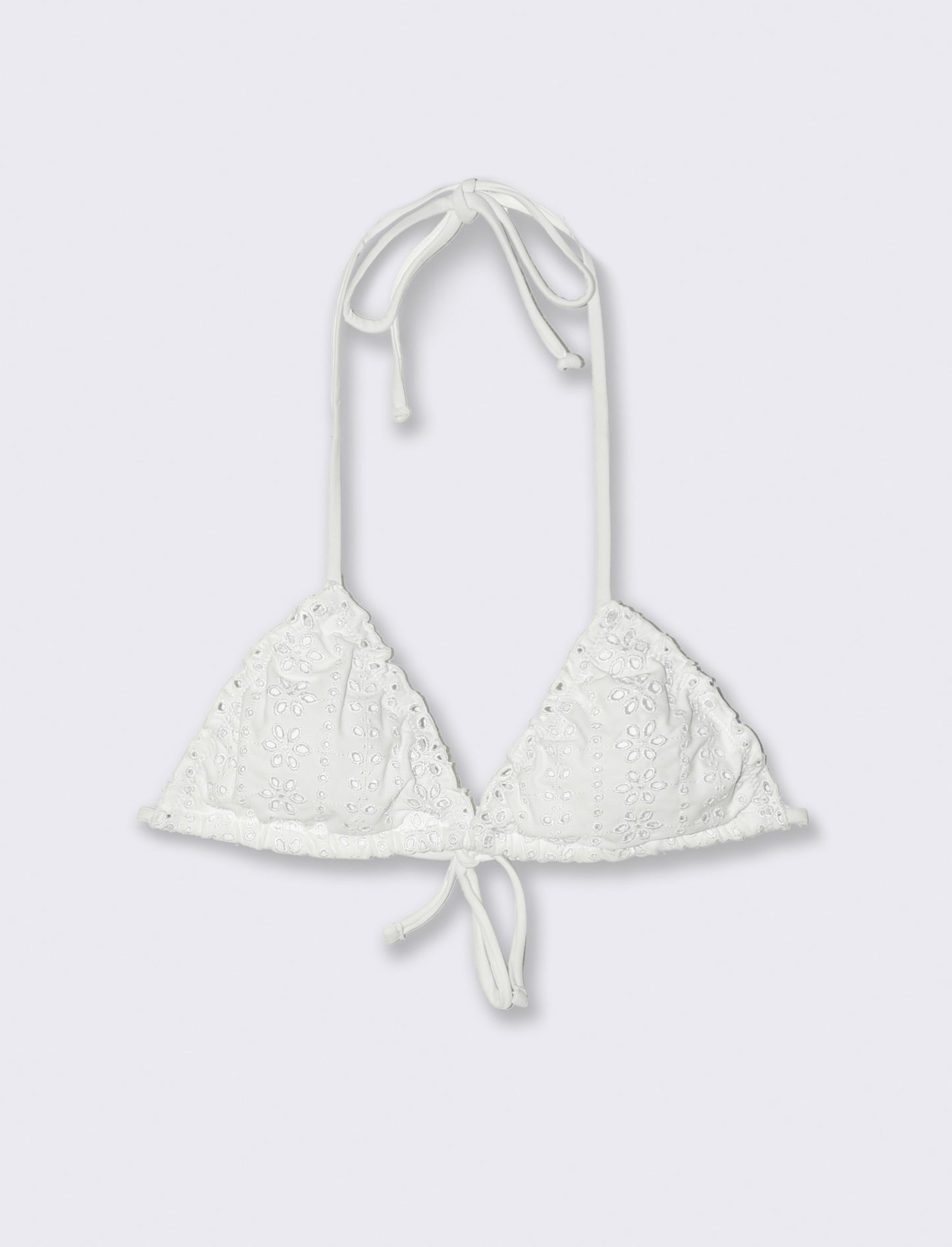 Reggiseno mare donna triangolo pizzo san gallo - Bianco
