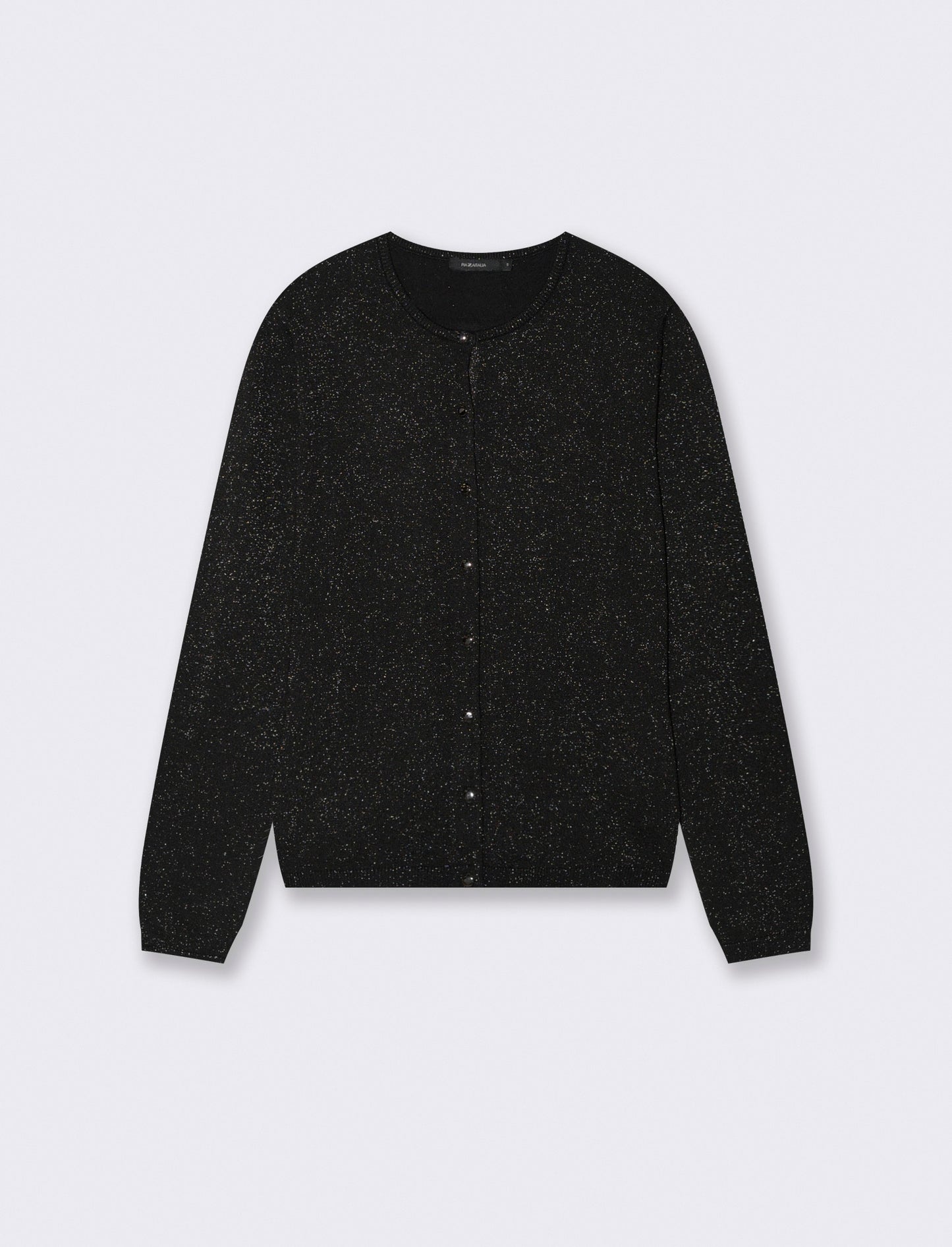CARDIGAN CON TESSUTO CON FILO EFFETTO METALLO - Nero