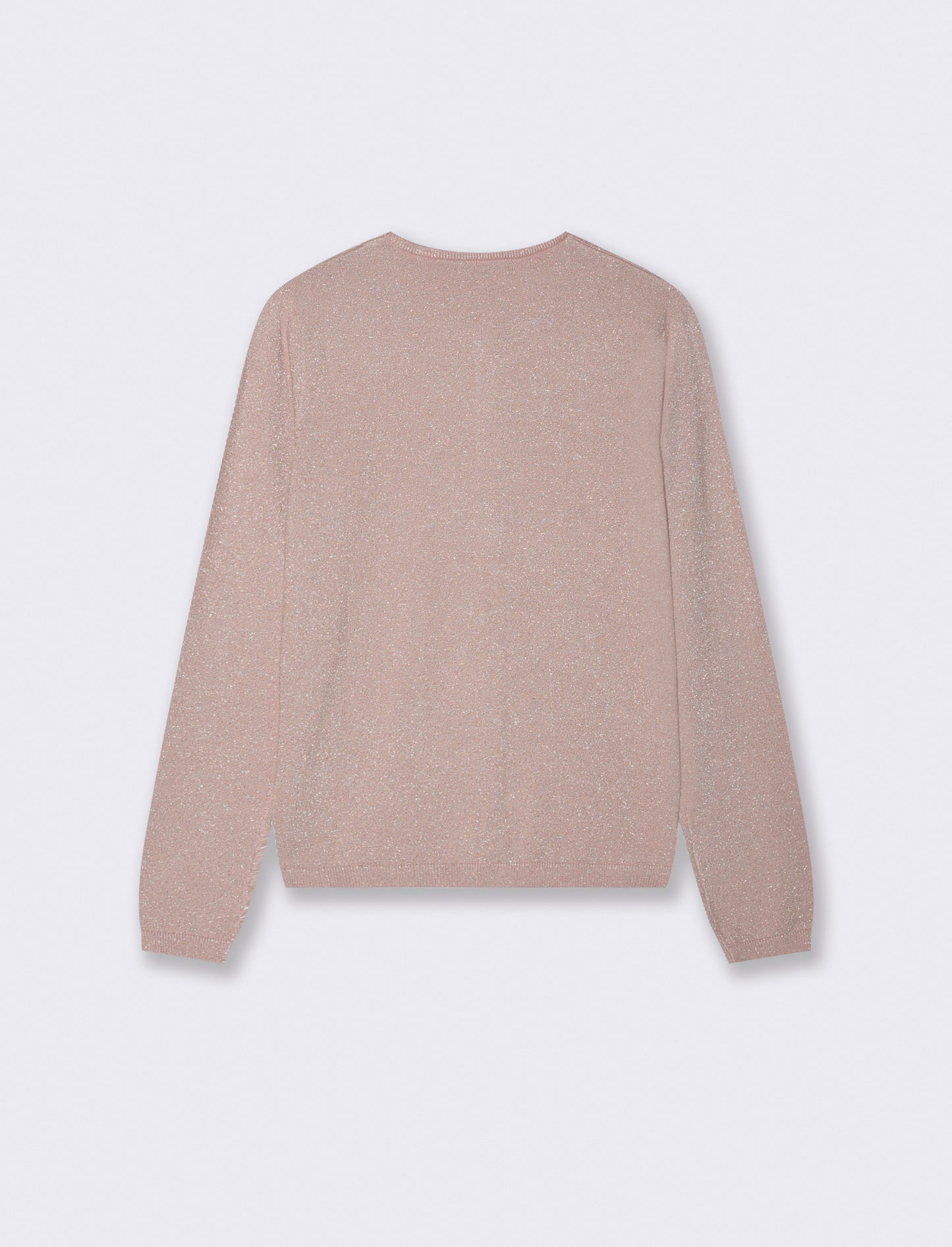 CARDIGAN CON TESSUTO CON FILO EFFETTO METALLO - Rosa antico