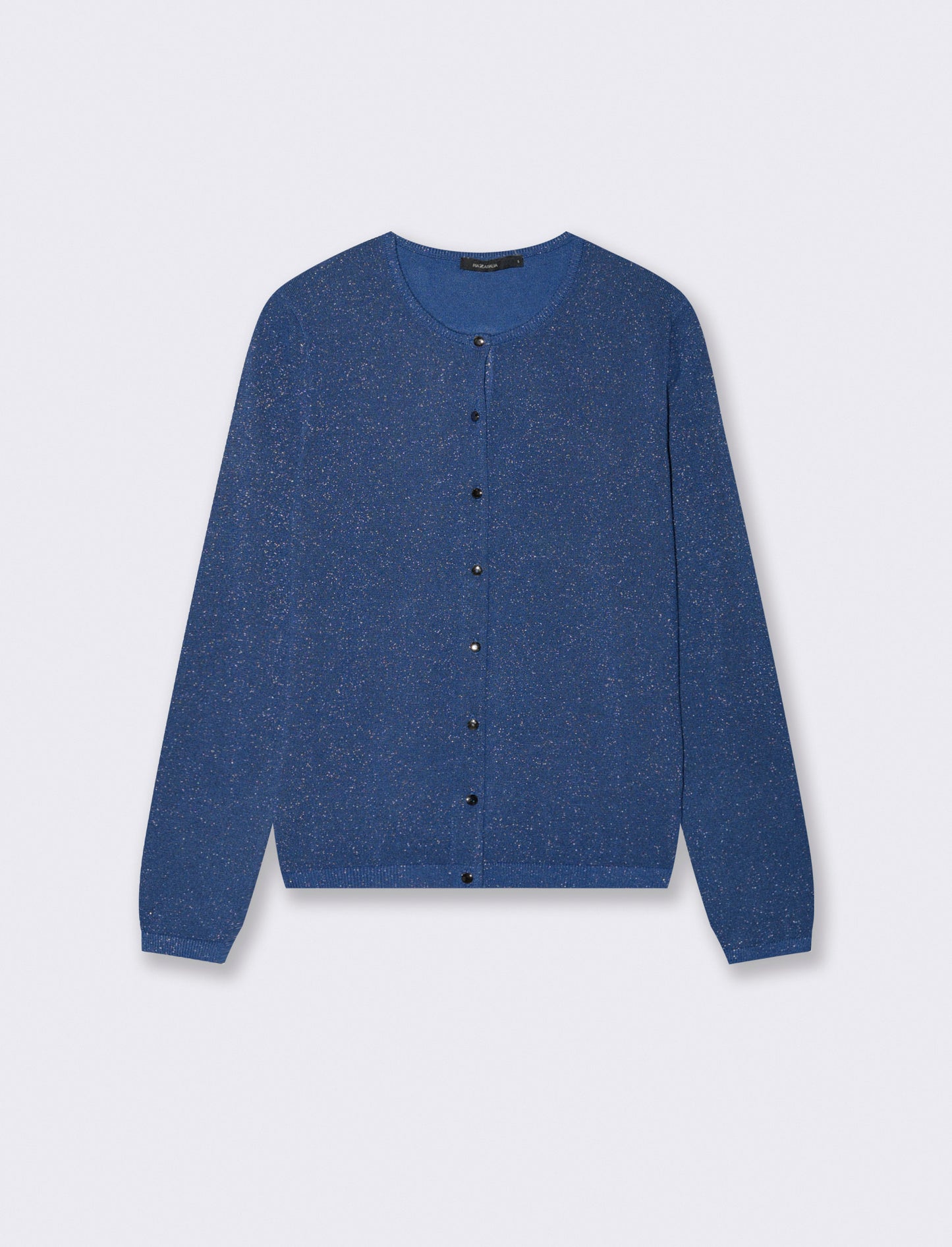 CARDIGAN CON TESSUTO CON FILO EFFETTO METALLO - Blu scuro