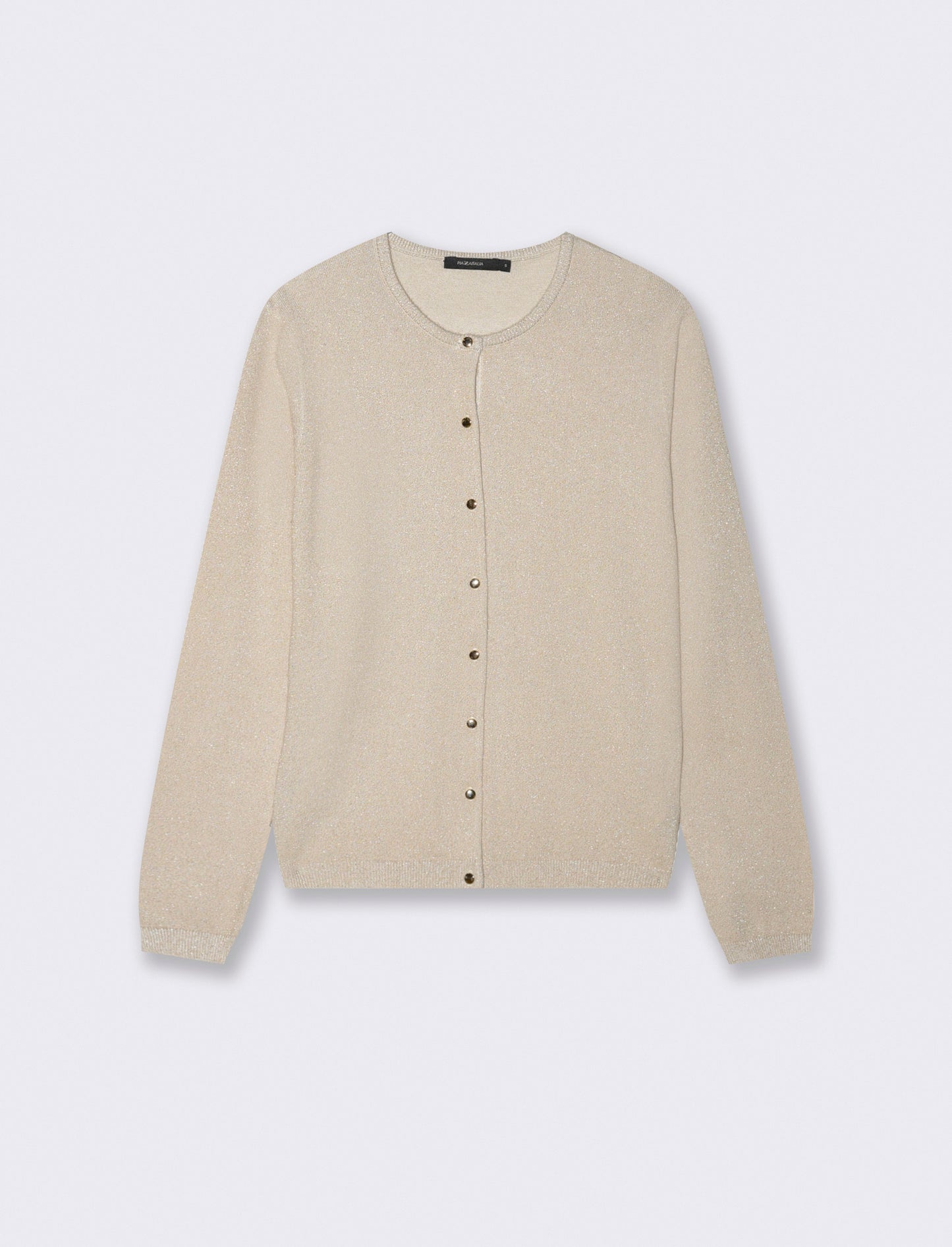 CARDIGAN CON TESSUTO CON FILO EFFETTO METALLO - Avorio