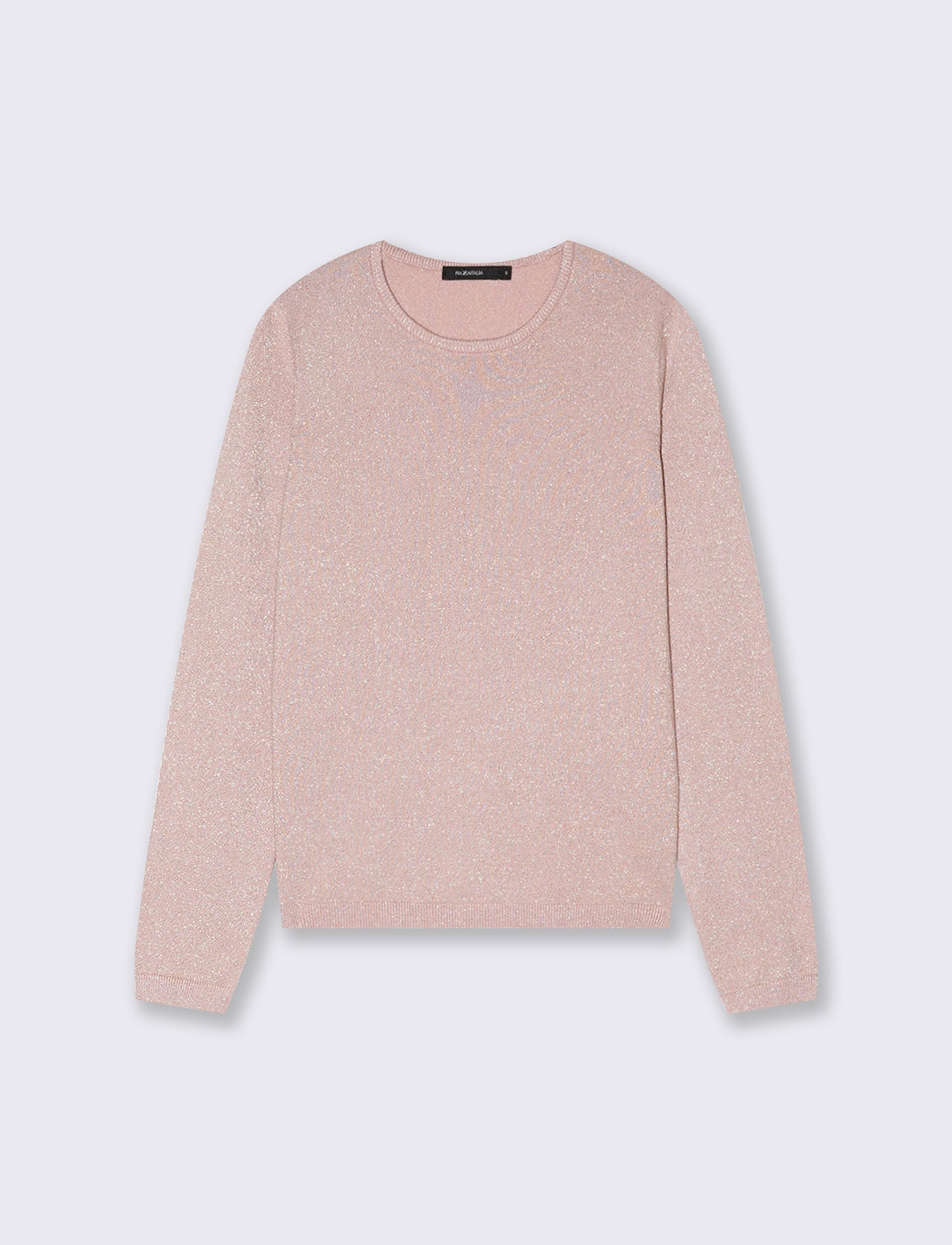 PULLOVER CON TESSUTO CON FIBRA EFFETTO METALLO - Rosa antico