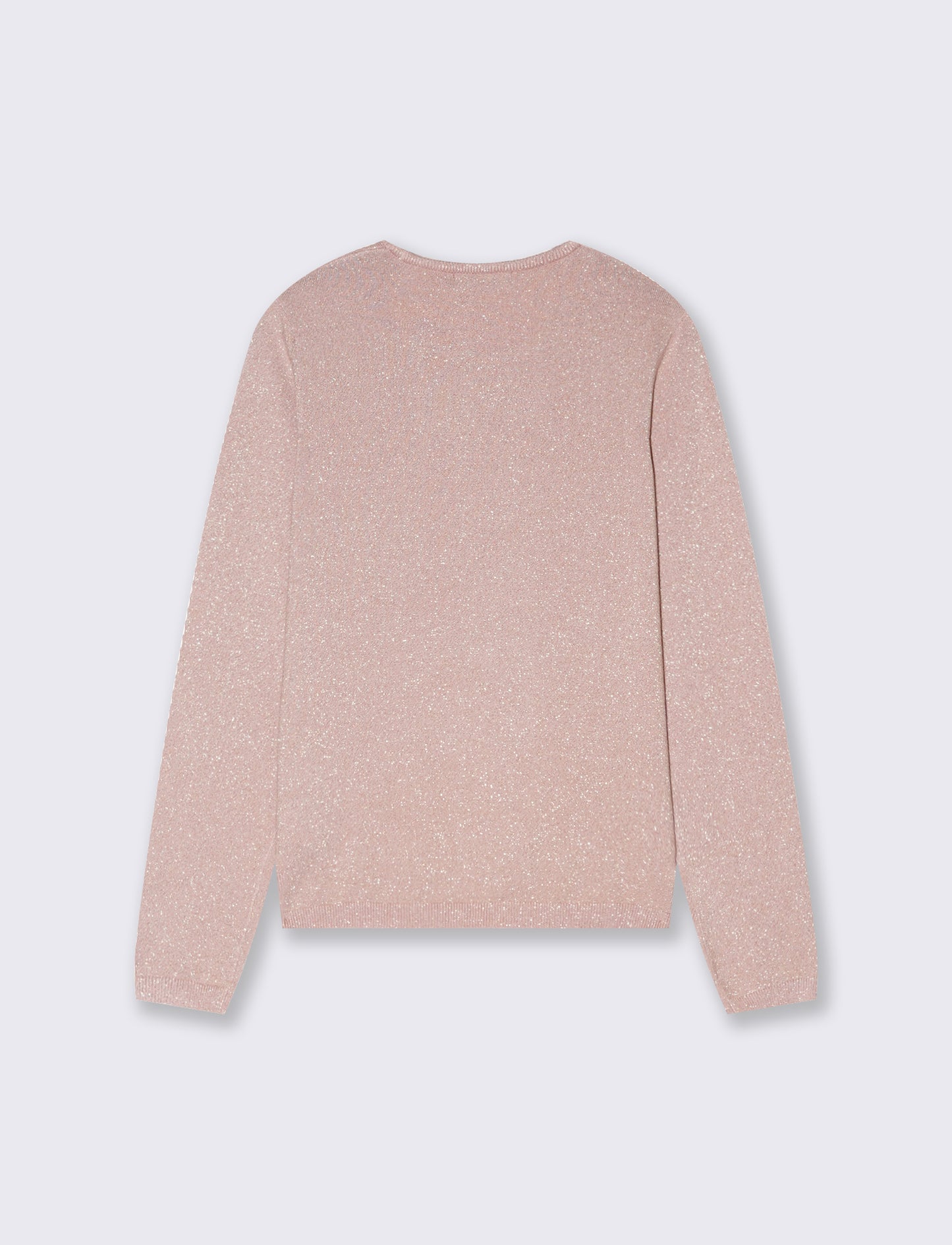 PULLOVER CON TESSUTO CON FIBRA EFFETTO METALLO - Rosa antico