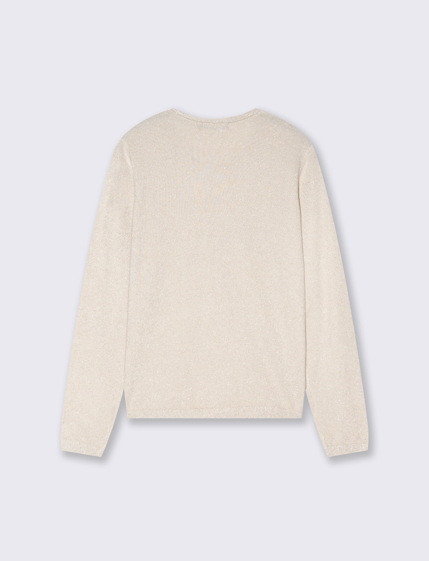 PULLOVER CON TESSUTO CON FIBRA EFFETTO METALLO - Avorio