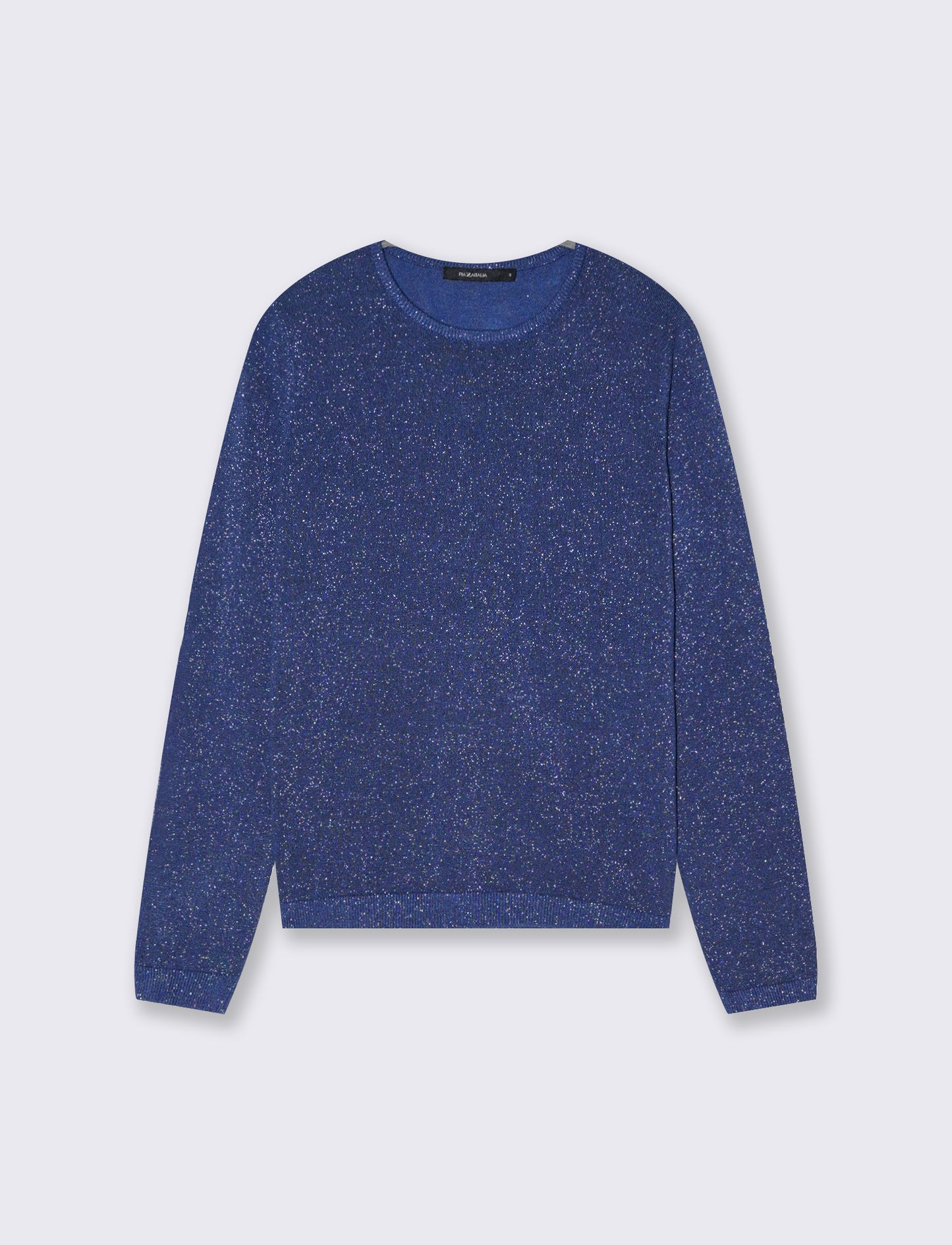 PULLOVER CON TESSUTO CON FIBRA EFFETTO METALLO - Blu scuro