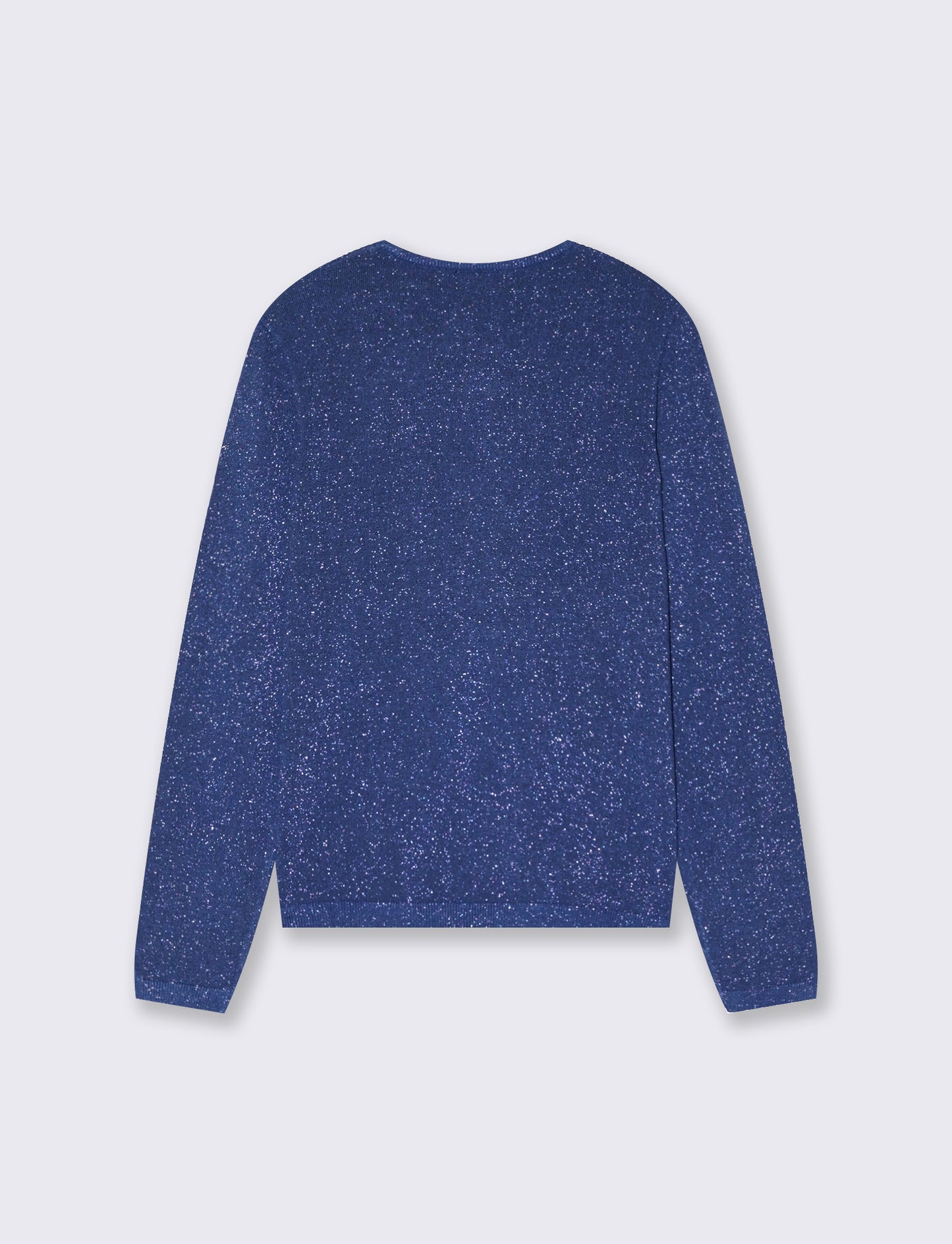 PULLOVER CON TESSUTO CON FIBRA EFFETTO METALLO - Blu scuro