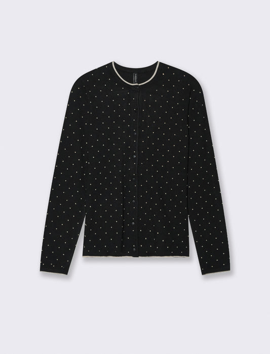 CARDIGAN STAMPATO - Nero
