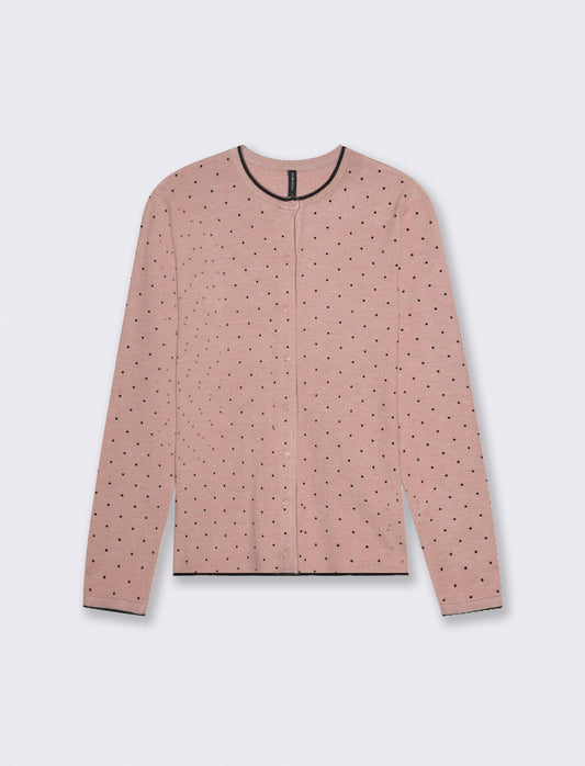 CARDIGAN STAMPATO - Rosa antico