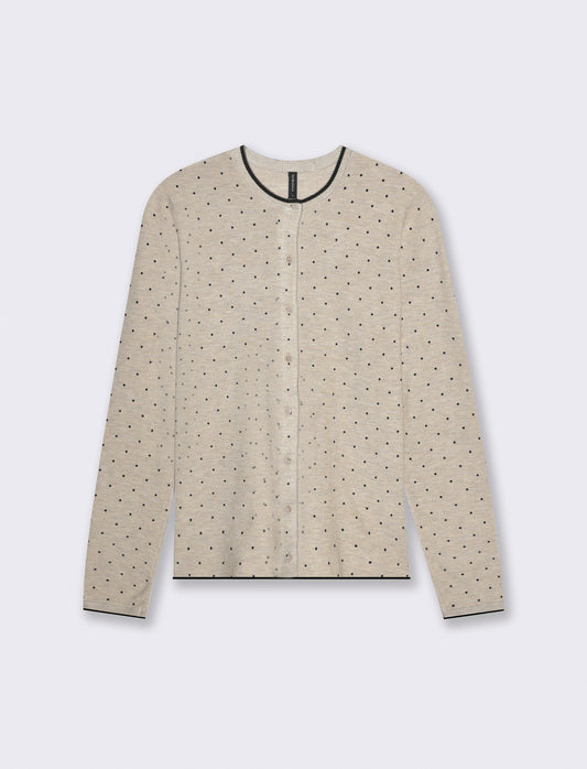 CARDIGAN STAMPATO - Beige grano
