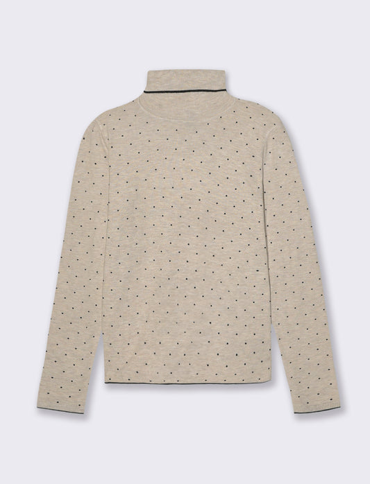 PULLOVER STAMPATO - Beige grano
