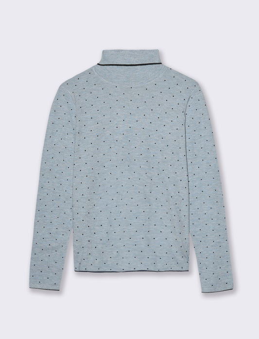 PULLOVER STAMPATO - Celeste