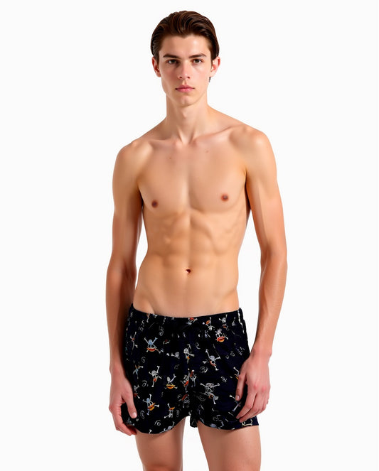Costume mare stampa one piece da uomo - Nero