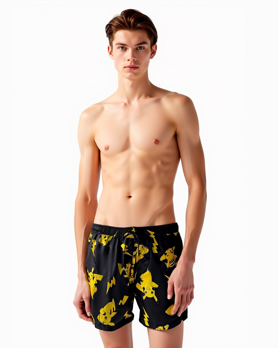 Man's pokemon print swimwear costume - Black