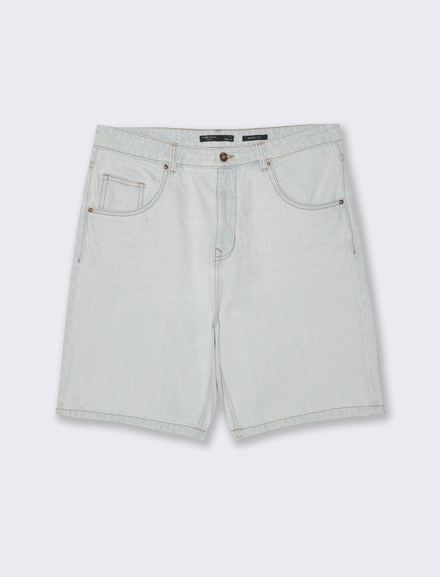 Bermuda di jeans baggy fit da uomo - Denim chiaro