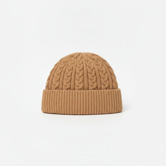 Men's Braided Beanie - Beige