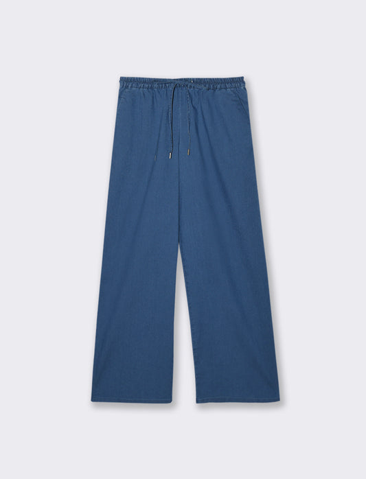 PANTALONE CON ELASTICO IN VITA - Denim