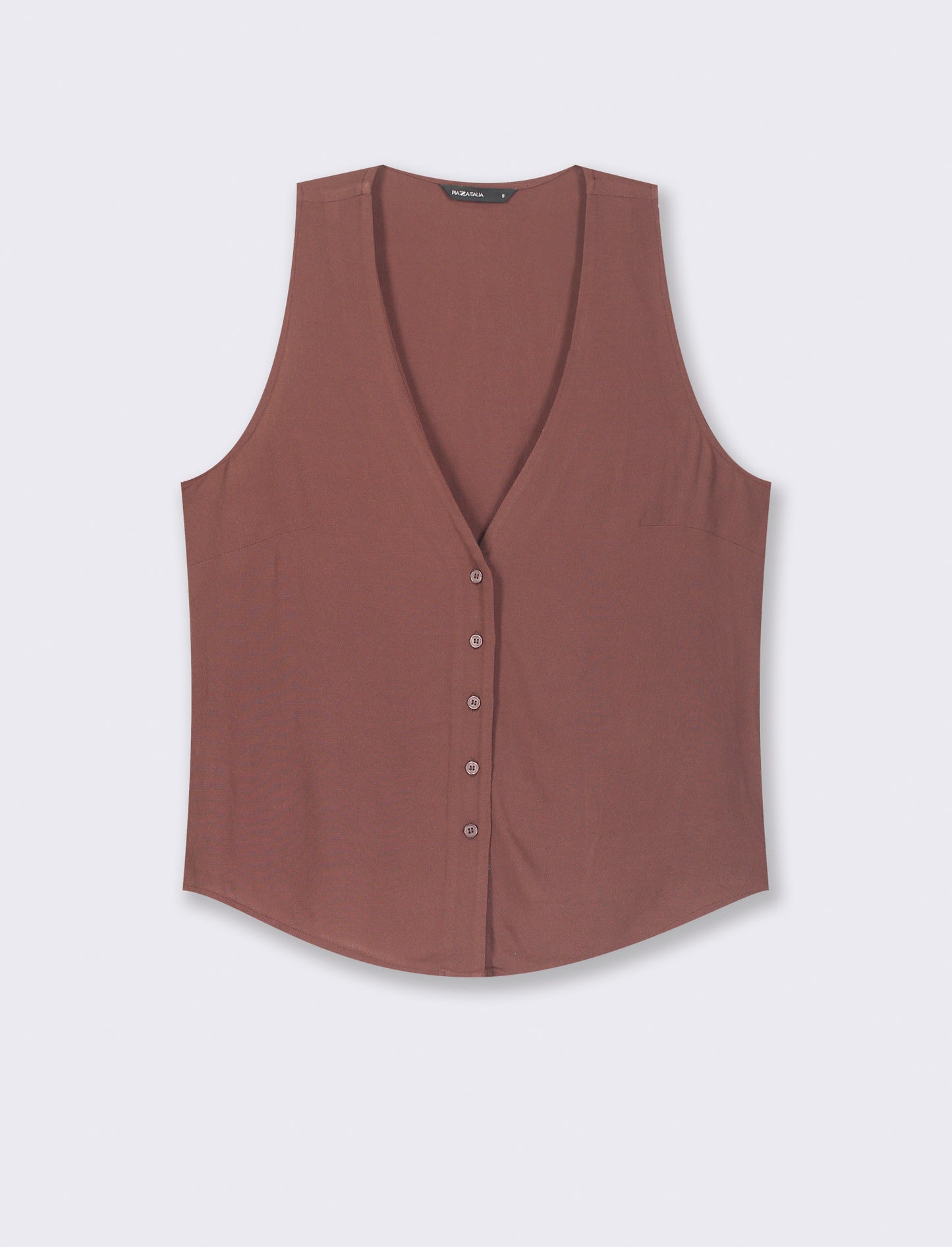 BLUSA SMANICATA - Marrone cioccolato