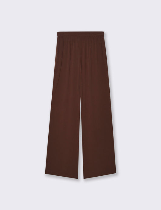 PANTALONE PALAZZO - Marrone cioccolato