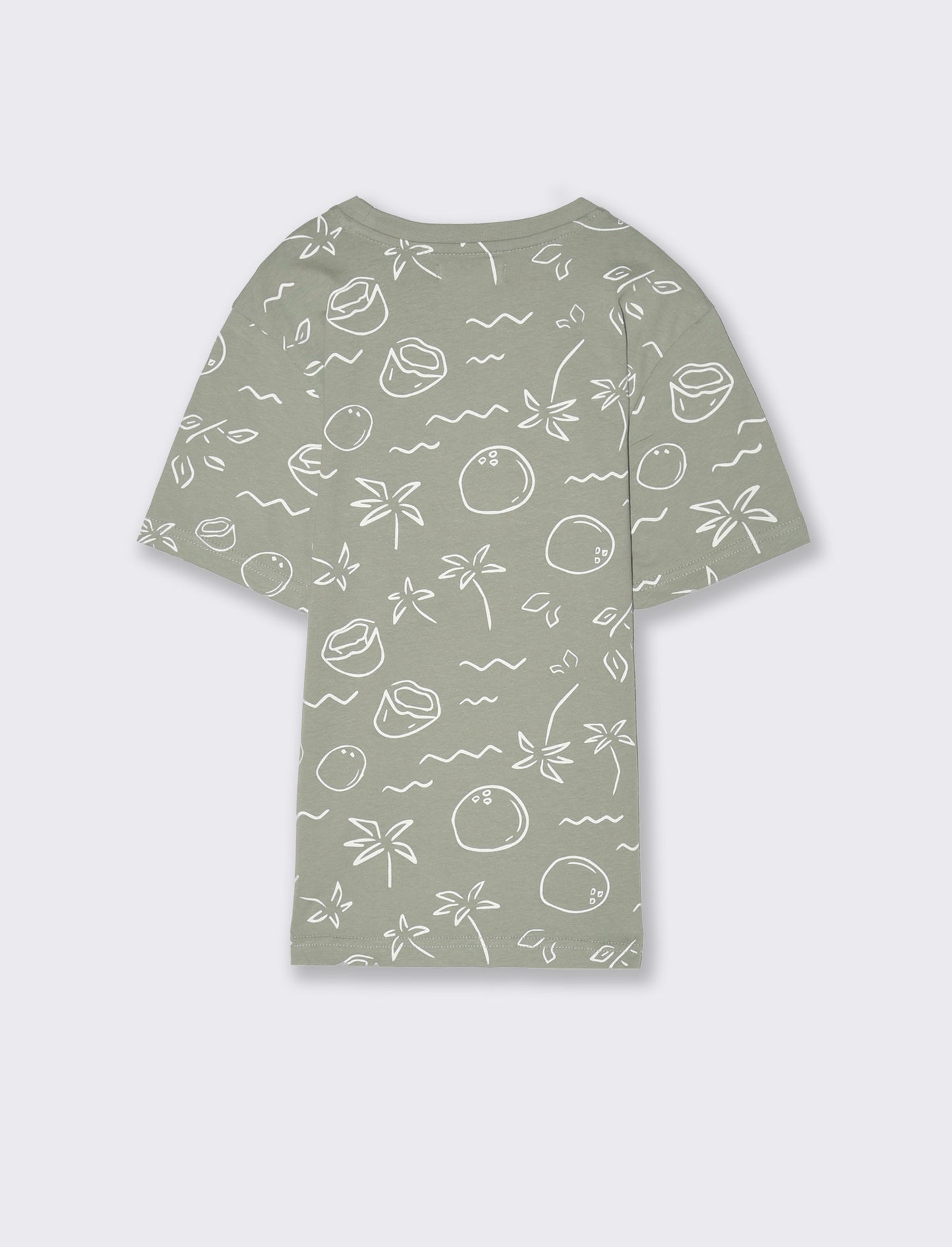 T-shirt all-over in jersey da bambino - Verde salvia