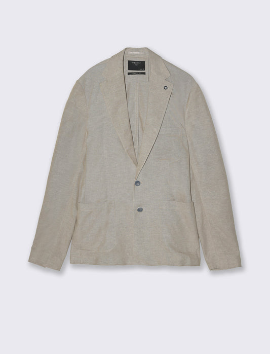 Man's unstructured linen blend blazer - Beige