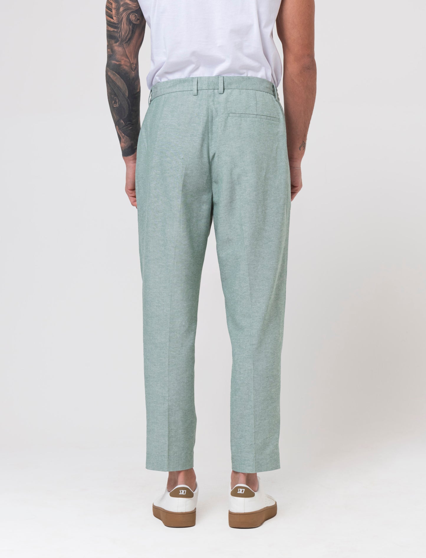 Pantaloni jogger da completo in misto lino da uomo - Verde