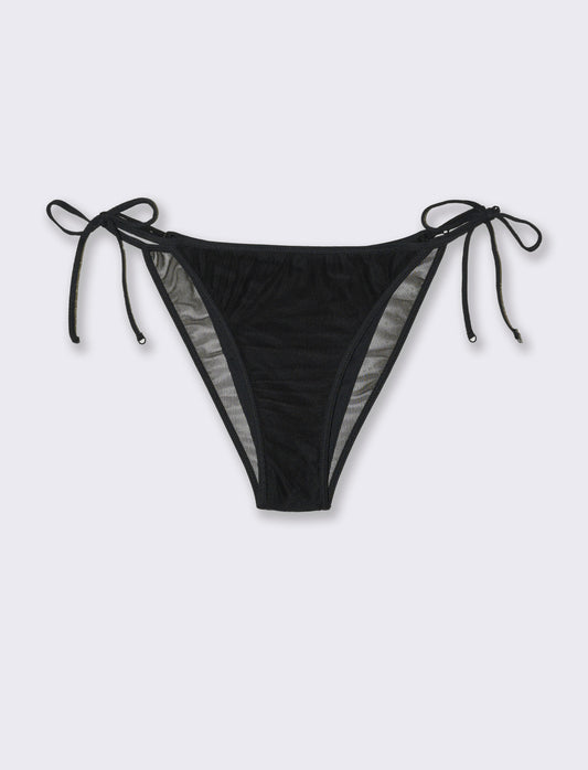 Slip mare donna con tulle - Nero