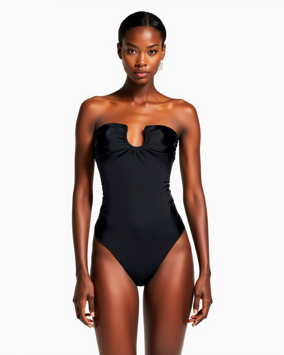 Costume mare donna intero con goccia - Nero