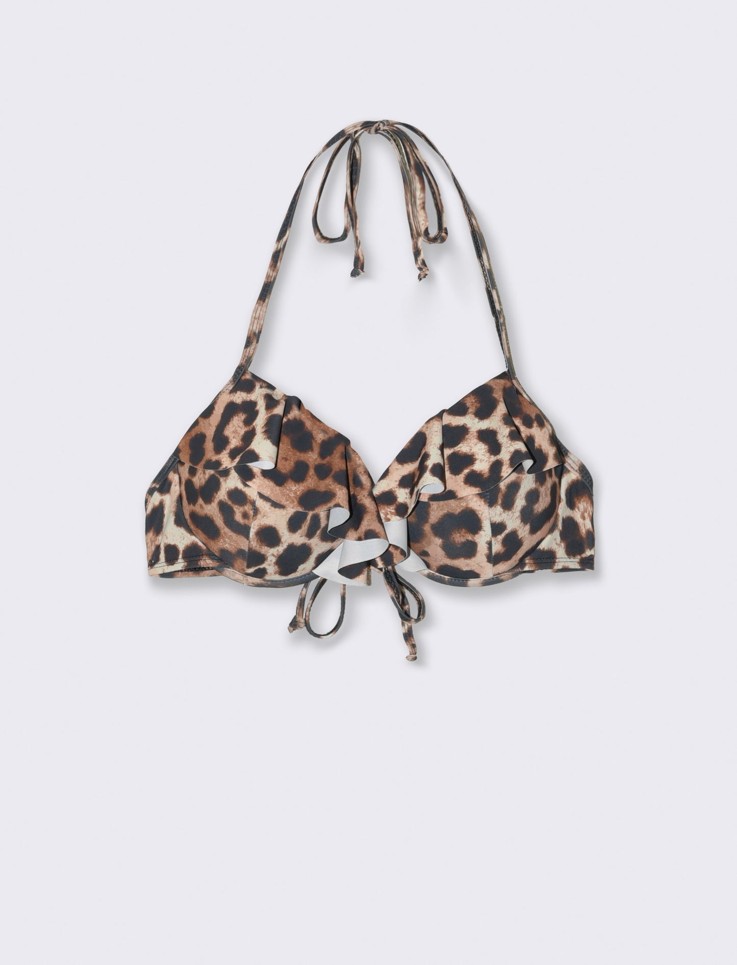 Reggiseno mare donna balconcino con rouche - Leopardato