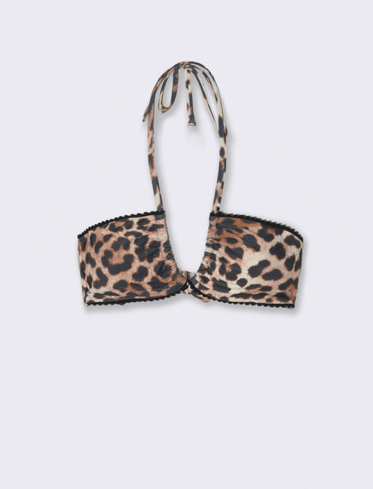 Reggiseno mare donna fascia capovolta - Leopardato