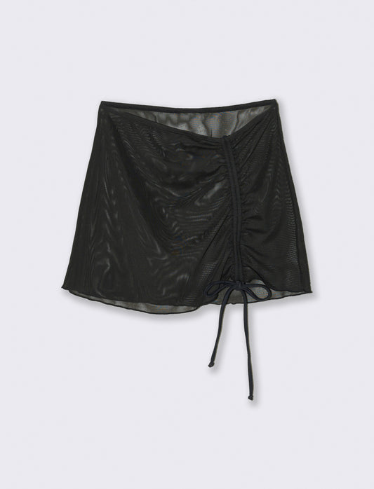 Copricostume mare donna gonna microrete - Nero