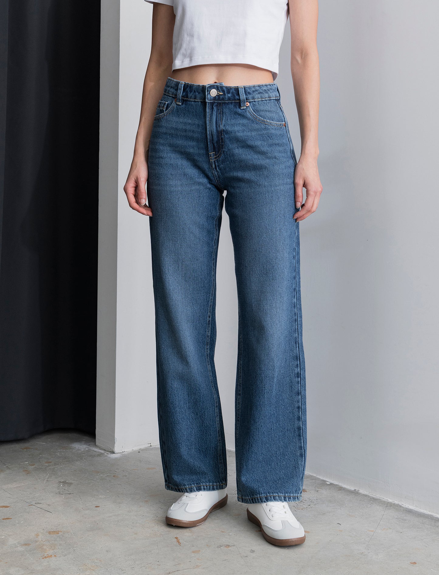 JEANS WIDE LEG - DENIM SCURO