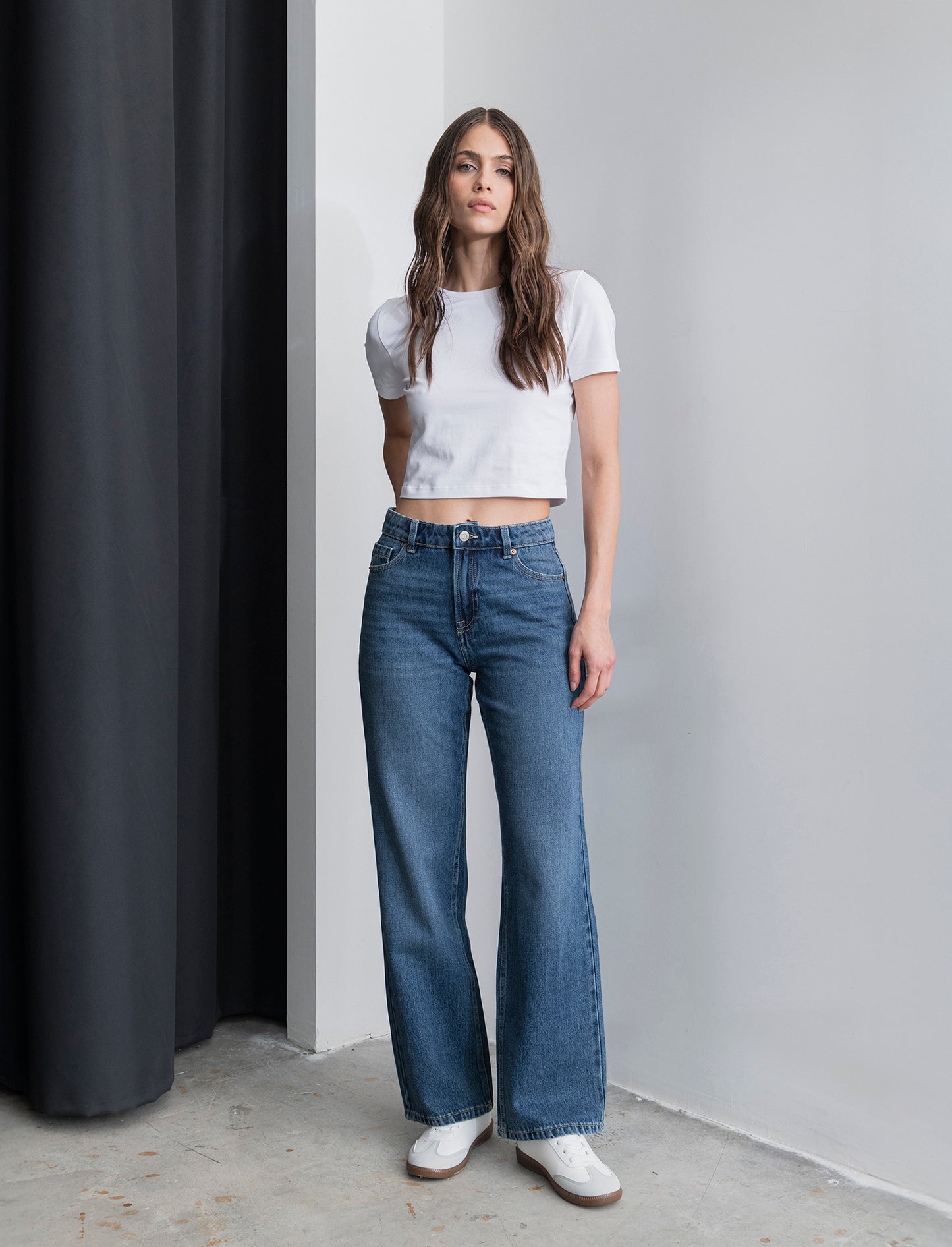 JEANS WIDE LEG - DENIM SCURO