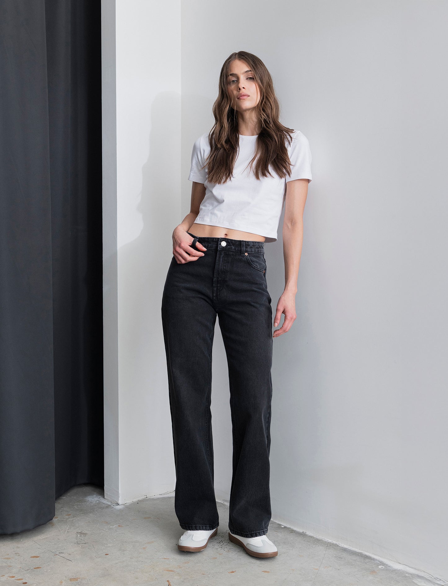 JEANS WIDE LEG - Nero