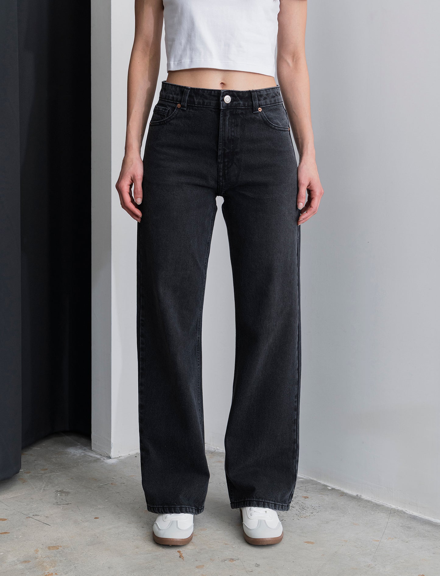 JEANS WIDE LEG - Nero