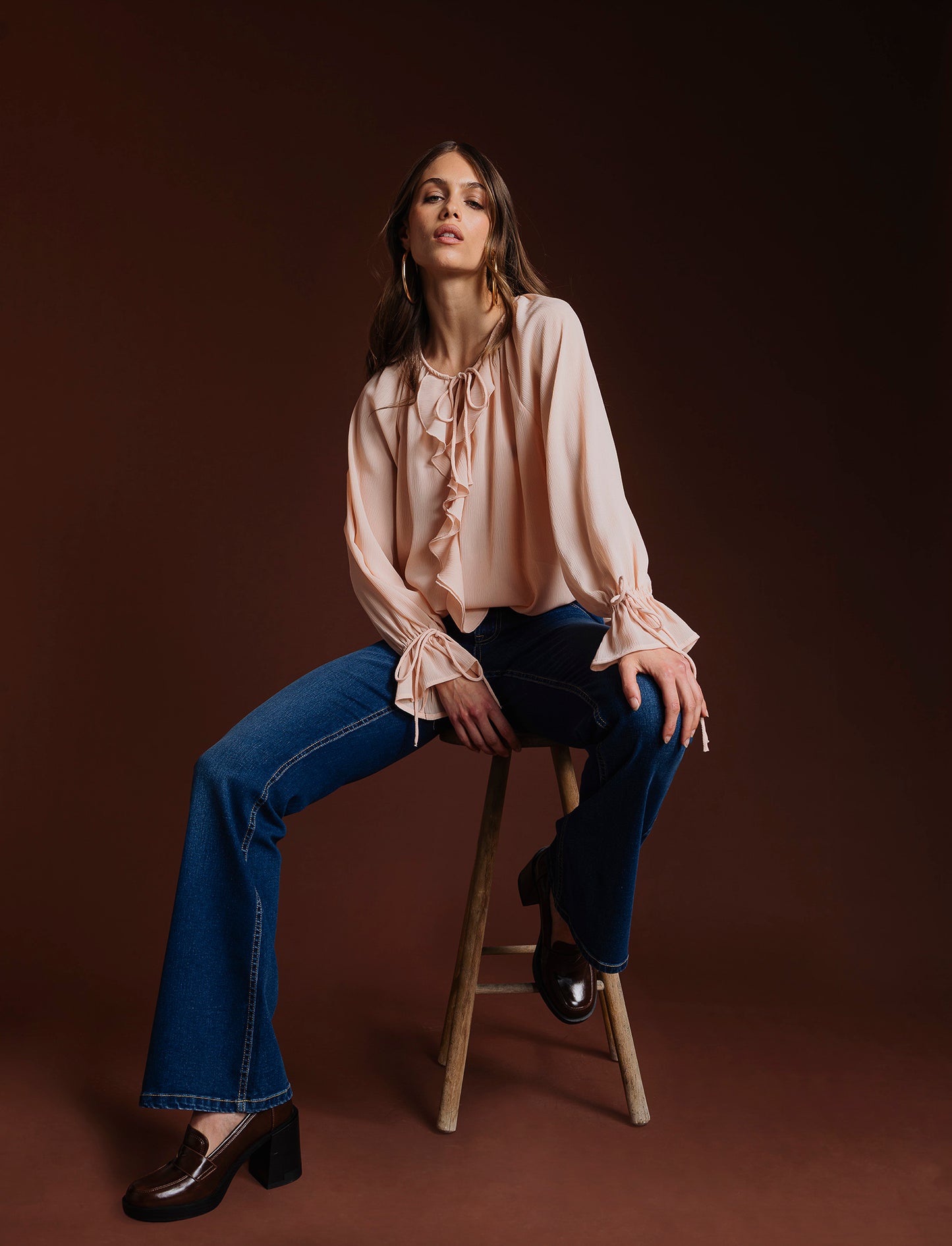 JEANS FLARE - DENIM SCURO