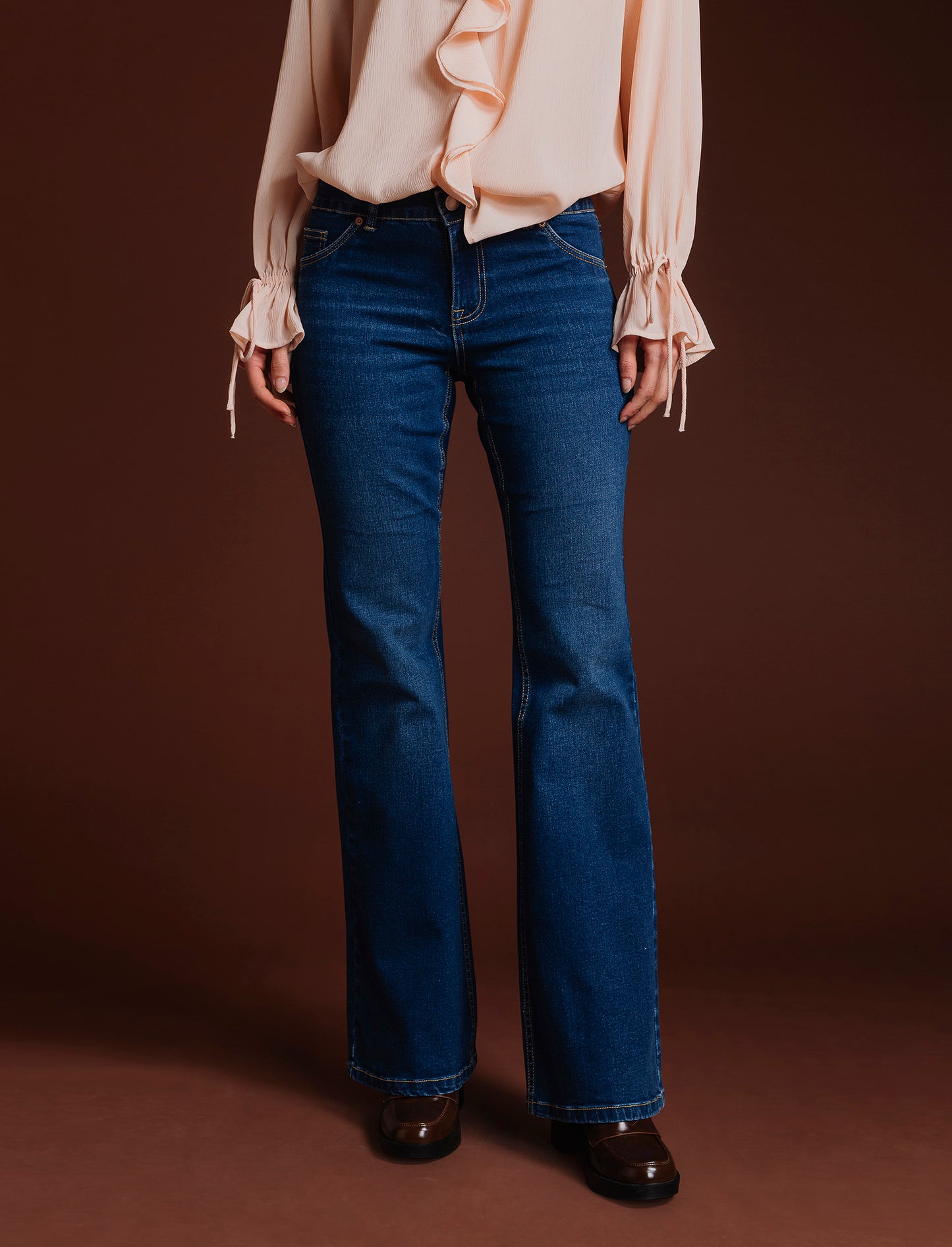 JEANS FLARE - DENIM SCURO