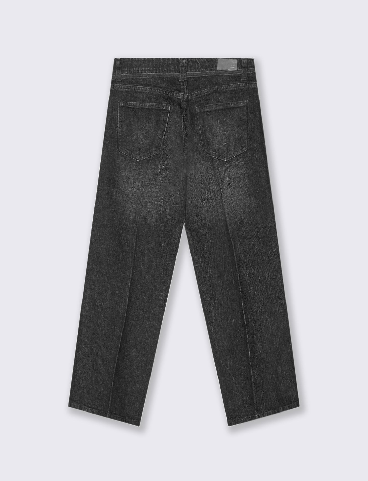 JEANS STRAIGHT CROP CON CINTURA IN TESSUTO - Grigio