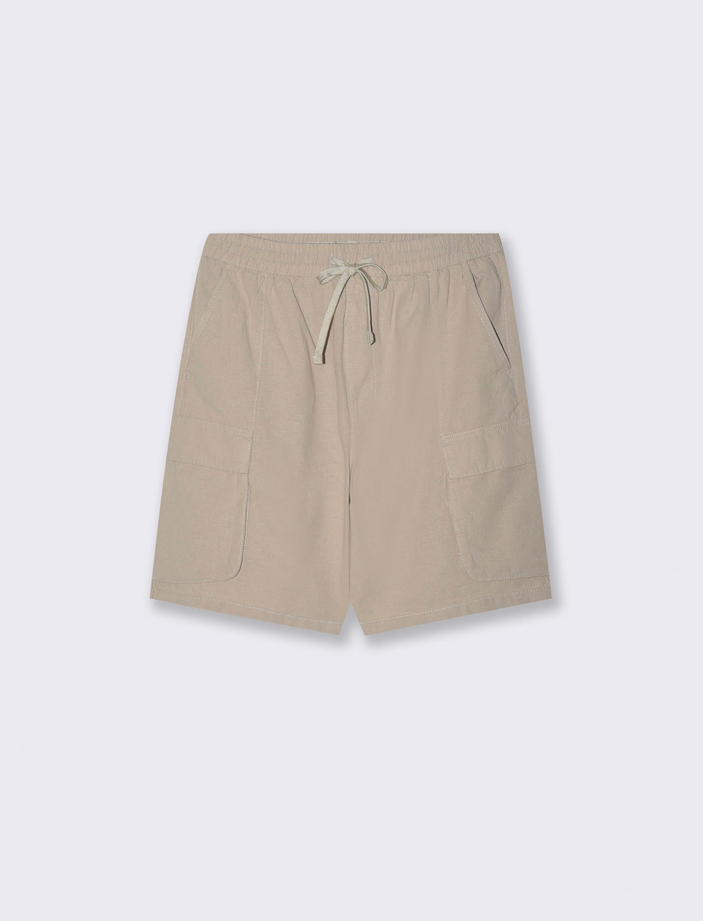 Bermuda cargo in misto lino da uomo - Beige