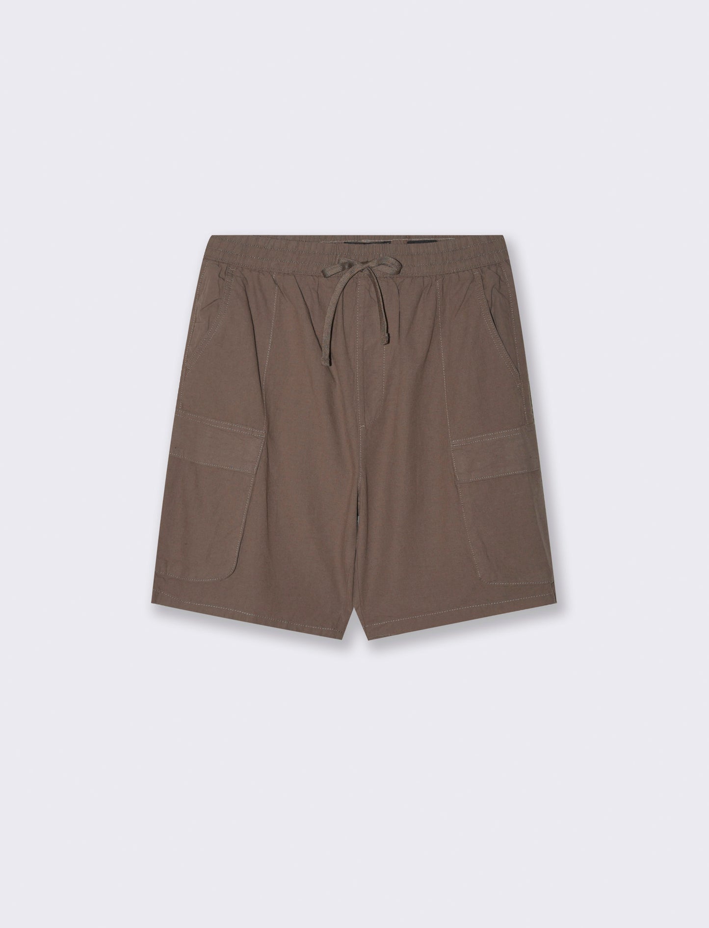 Bermuda cargo in misto lino da uomo - Grigio fango
