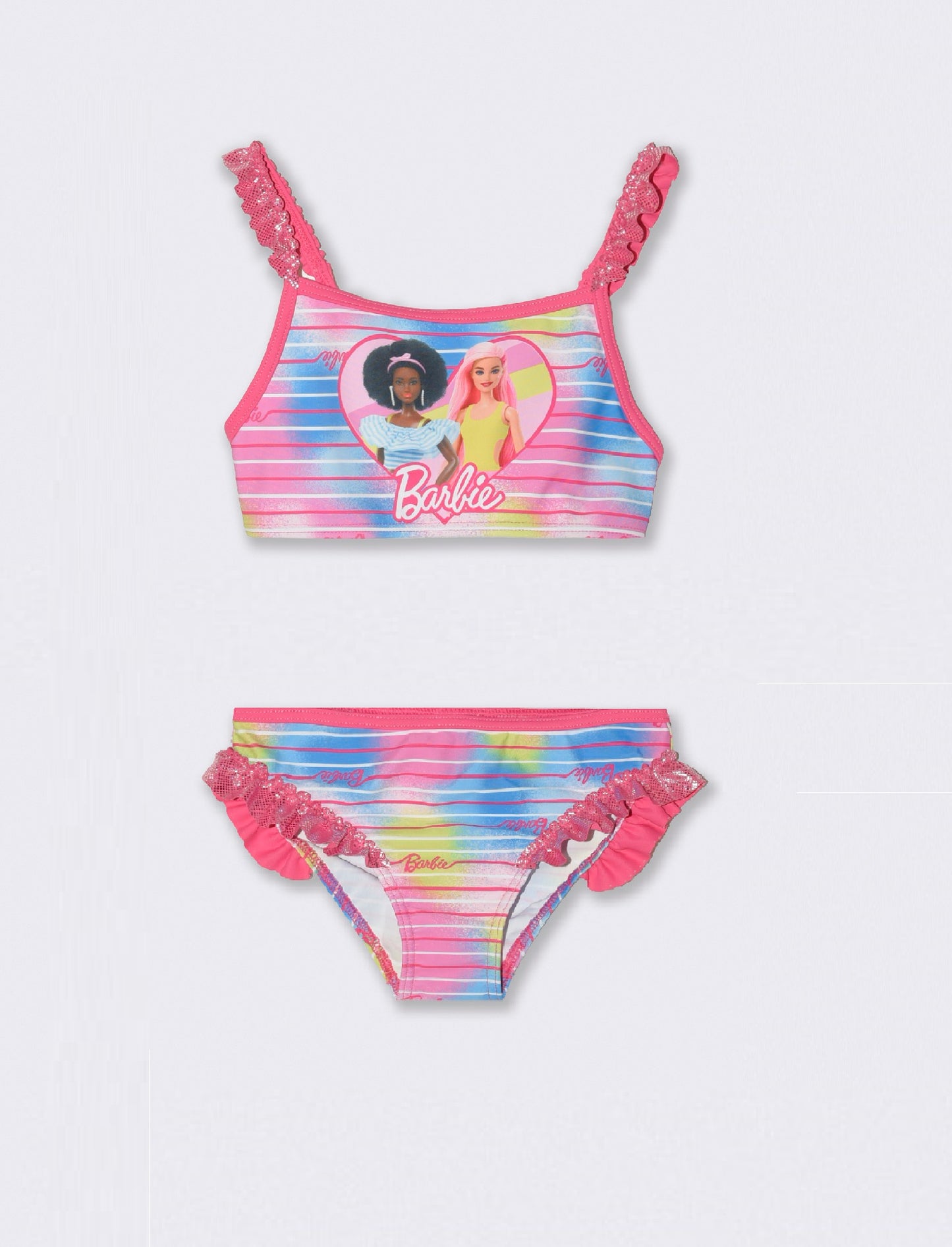 Costume due pezzi Barbie da bambina da bambina - Fuxia